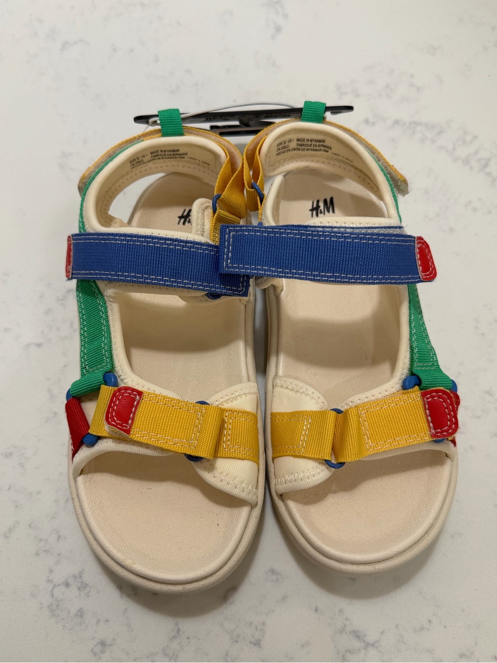 H&M Kids Colorblock Strap Sandals - Yellow, Blue, Green, Red